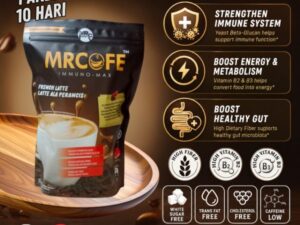 [SUPPORT IMMUNE & METABOLISM] MRCOFE IMMUNO-MAX FRENCH LATTE COFFEE (20G X 10 SACHETS) HALAL