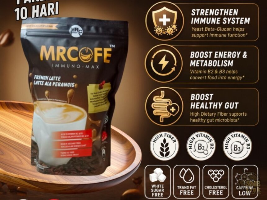 [SUPPORT IMMUNE & METABOLISM] MRCOFE IMMUNO-MAX FRENCH LATTE COFFEE (20G X 10 SACHETS) HALAL